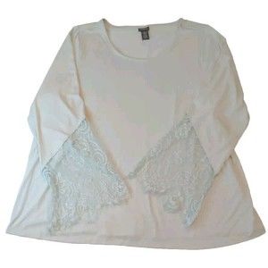 Torrid Size 4 Aqua Mint Tunic Lace Accent Sleeves Flowy Scoop Neck Lightweight